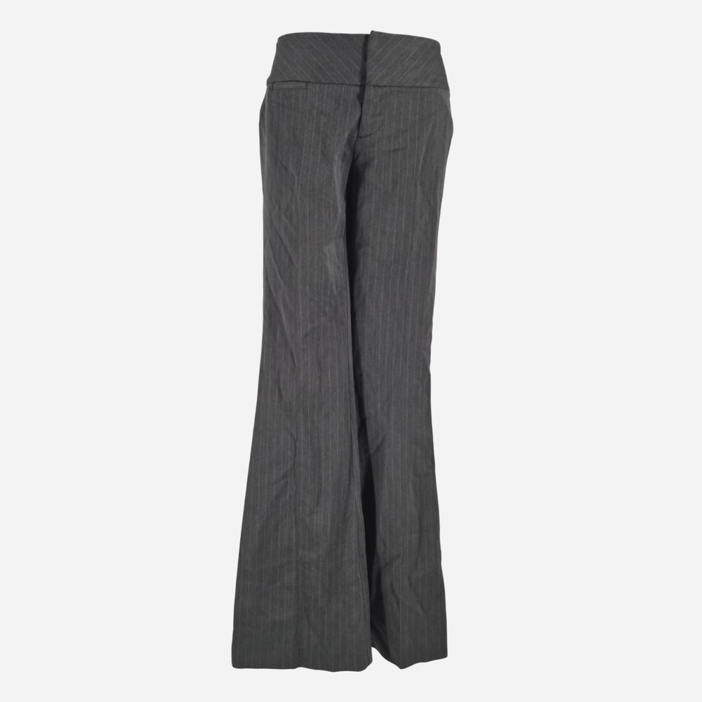 Express Y2K office siren gray pinstripe flare wideleg pants